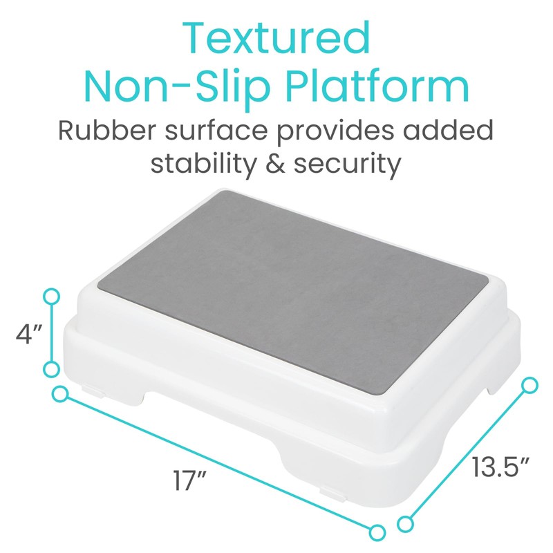 Vive Bath Shower Step Stool (4.5") - Slip Resistant, Stackable,