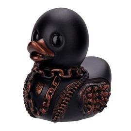 Black Rubber Duck, 8 cm High Bath Toy Duck Funny Dark Rubber Duck, Collectible Duck Gift for Children, Adults, Baby Shower Bedroom Decor (Punk Duck)