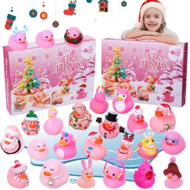 Advent Calendar, Christmas 2025 Countdown Calendar, Stylish, Cute, Santa Duck, Set of 24, Pink Duck, Bath, Cute, Blind Box, Cute Christmas Gift, Christmas Gift