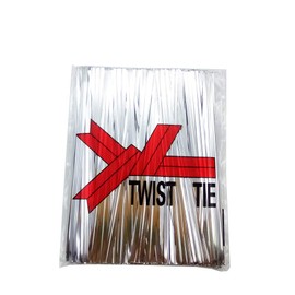 H-Laner Bread Bags Tie 400Pcs 4" Metallic Twist Ties (Silver)