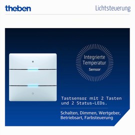 Theben 4969232 iON 102 KNX Touch Sensor 2 Buttons Secure