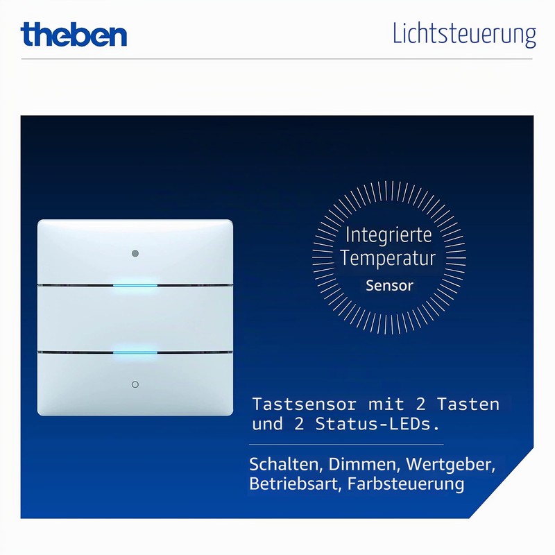 Theben 4969232 iON 102 KNX Touch Sensor 2 Buttons Secure