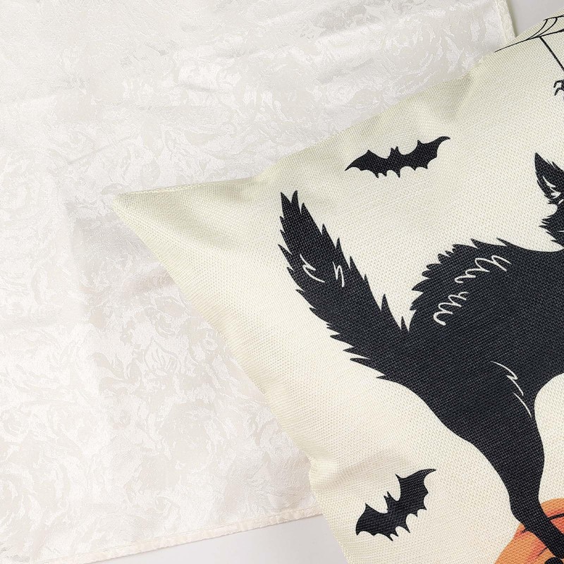 Bonhause Happy Halloween Cushion Covers 45 x 45 cm Pumpkin