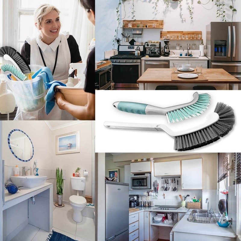 2Pcs Cleaning Brushes, Multi-Purpose Right Angle Brush Scrubbing Kitchen Bathroom