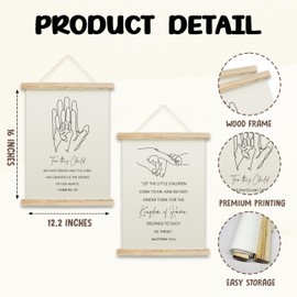 Huastatewolf For This Child And The Kingdom Of Heaven Poster Hanger Frame, Bible Verse Wall Decor For Baby Room, Christian Quotes For Office Home, 11.8x16 Inch, 03