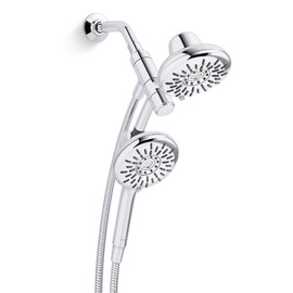 Freespin Bellerose 3-Spray 5.25 in. Dual Wall Mount Fixed and Handheld Shower Head 1.75 GPM in Polished Chrome
