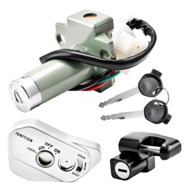 Ignition Key Switch Set Compatible with Hawk 250 250cc Motorcycle Lock Cylinder Silver