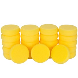 Abuff 50 Pack Painting Sponges, Round Watercolor Synthetic Sponge, Artist Sponge for Face Painting, Painting, Crafts, Pottery, Clay, Ceramics, Wall