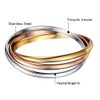 Oidea Womens Stainless Steel Tri-Colour Interlocking Bangle Bracelets for Birthday