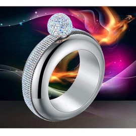 Qingo Flask Bracelet Bangle Flask Creative Stainless 304 Steeland Hip Flask Funnel Set For Women 3.5 oz (Sliver Rhinestones)