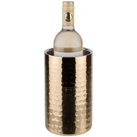 APS 36128 Bottle Cooler 12 cm Outer Diameter 10 cm Inside Double-Walled Stainless Steel Hammered Look