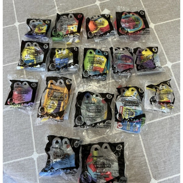 McDonald's 2012 SpongeBob Movie Complete Set of 16 McDonalds Happy