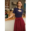 Belle Poque Women High Waisted A-Line Flared Midi Skirt with