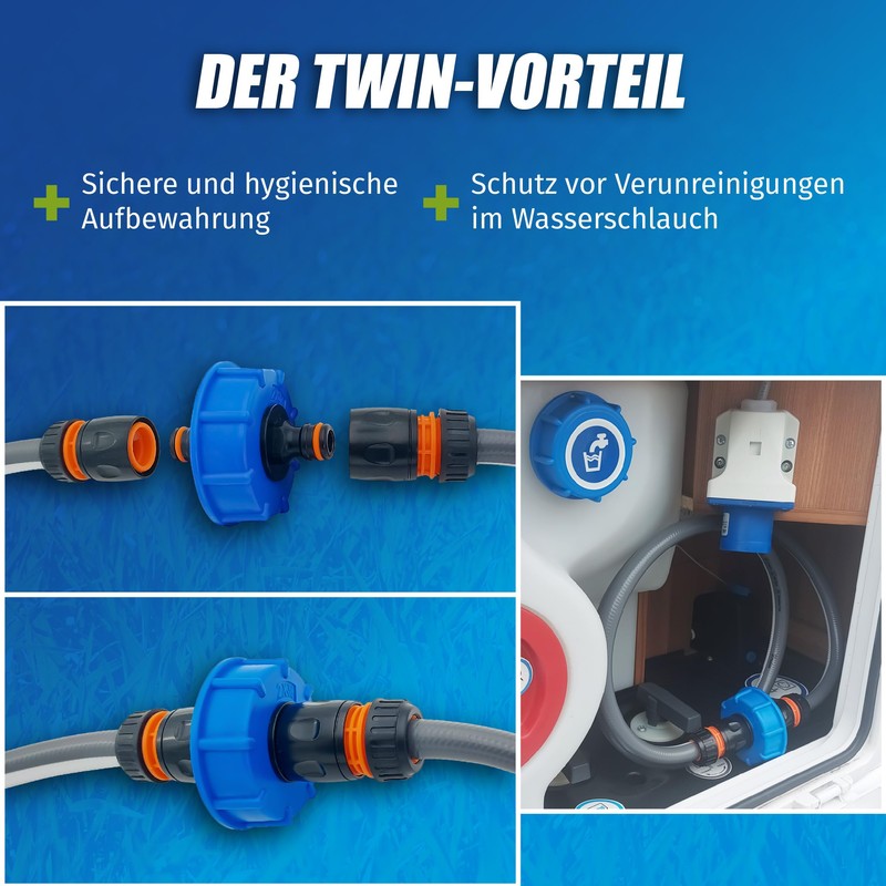 MaJoCompTec® Watertwin Water Tank Filling Adapter | Motorhome Caravan Water