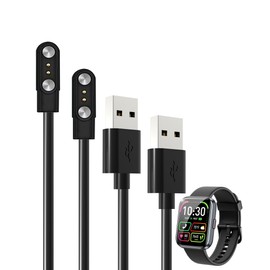 BOVUGAC [2 Pack] for WMK ID208 Plus 1.83 Inch SmartWatch Charger, Magnetic Replacement USB Charging Cable Compatible with WMK 2025 Smart Watch Accessories.(Black)