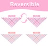 QUQULE Dog Bandana Girl Large 2PCS, Pink Blue Spring Scarf,