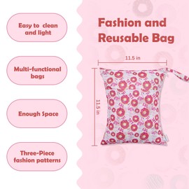 ALVABABY Wet Dry Bags Waterproof 3pcs Two Pockets Travel Storage Bags Cosmetic Bags Handbags Wash Bags Beach Pool Daycare Soiled Baby for Swimsuits or Wet Clothes 3L-ZM21-CA