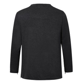 AIFARLD Post Shoulder Surgery Recovery Shirts for Men Full Tear Away Side Zippers Long Sleeve Dialysis Chemo Clothing