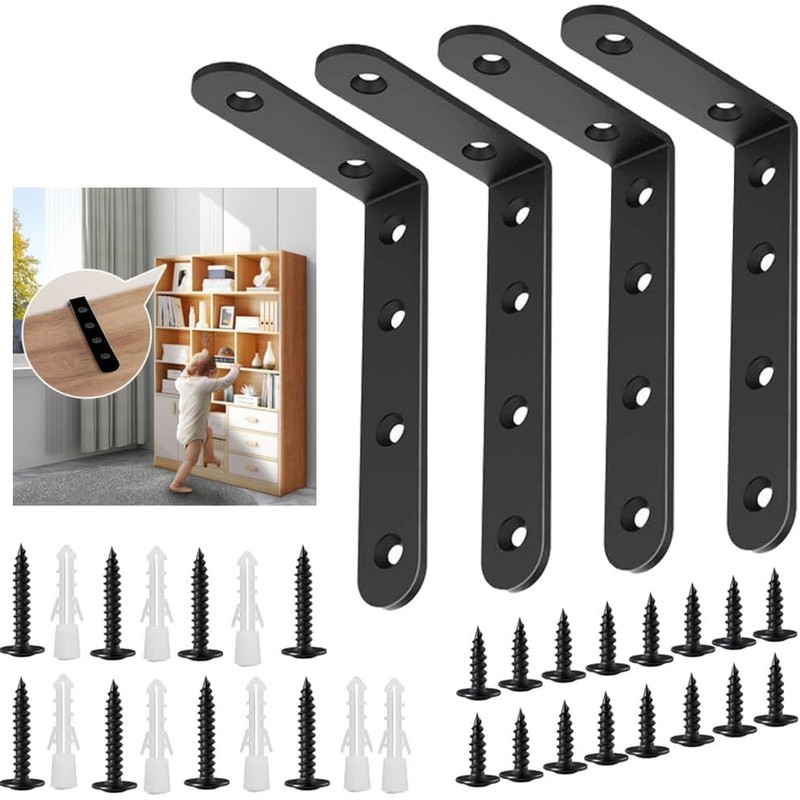 4PCS Furniture Anchors Anti Tip Furniture Anchors for Baby Pet