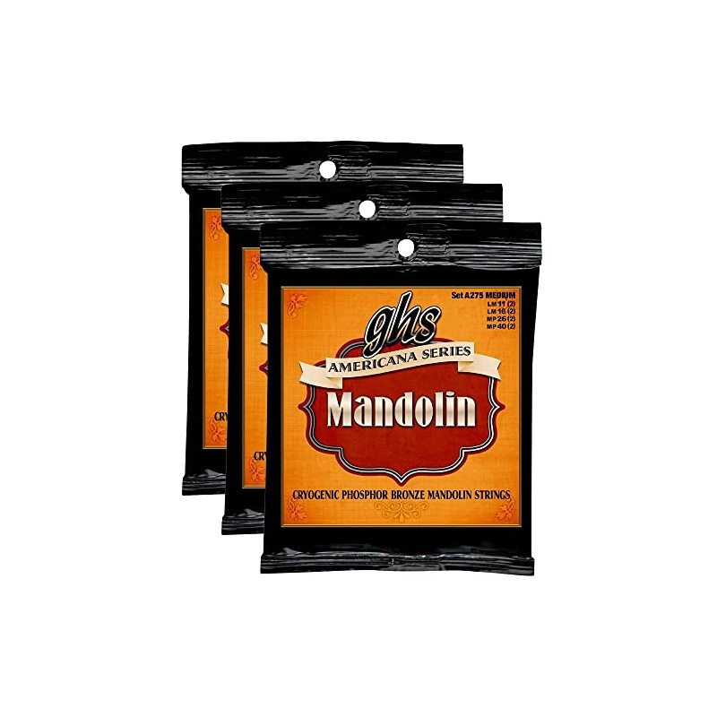 GHS Americana Series Mandolin Strings Medium 11-40 (3 Pack Bundle)