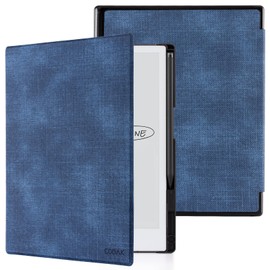 CoBak Case for Remarkable 2 Tablet - Lightweight and Hard Back Shell Protective Book Folio Cover with Built-in Pen Holder - Only for 10.3" 2020 Released, Farbic Blue