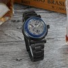 WINNER Men Hollow Full Automatic Mechanical Waterproof Watch Wristwatch (Black)