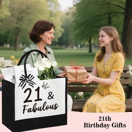 Daughter 21st Birthday Gifts for Her Keepsake,Womens 21st Birthday Gift Ideas for 21 Year Old Girl Female Best Friend Christmas Sister Gifts for 21 Year Old Niece Granddaughter Presents Tote Bag