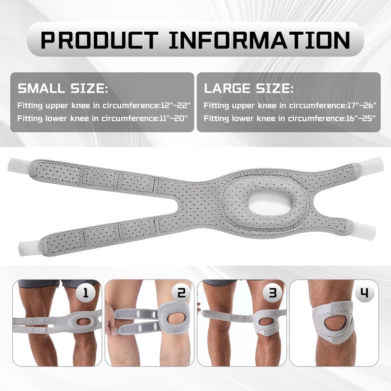Longgaogao 2 Pack Adjustable Patellar Tendon Support Sleeves,Knee Pads with