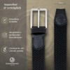 LINDENMANN Men's Stretch Belt Textile Braided Belt for Golf Black,