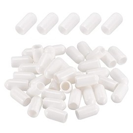 DMiotech 100 Pack 1/4" ID White Screw Thread Protectors Rubber End Caps Bolt Covers for Screw Bolt Furniture Pipe