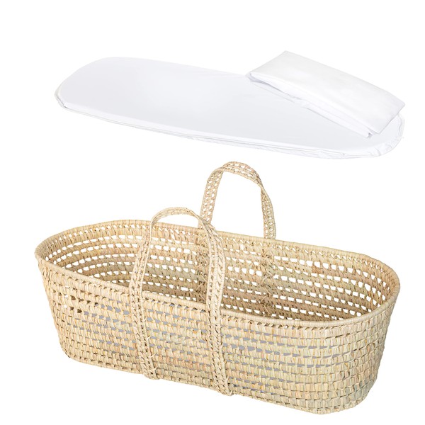 Baby Wicker Moses Basket, Natural Look Baby Basket - Baby