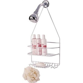 Rocky Mountain Goods Shower Caddy - Rust Proof high Grade Steel - Designated Tiered Shelves for Shampoo/soap - Razor Hangers - Includes Secure Suction Cup (White)