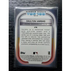 Bowman 2021 Bowman Scouts Top 100 Chrome Base #BTP-78 Daulton Varsho - Diamondbacks RC
