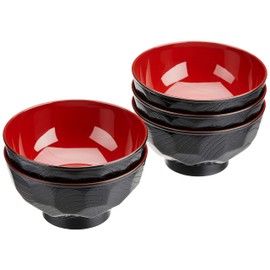 若泉 Lacquerware 割烹 Lacquerware 4 Dimension Honeycomb Juice Lunar Eclipses 黒内 Vermillion Set of 5 1 – 188 – 1 