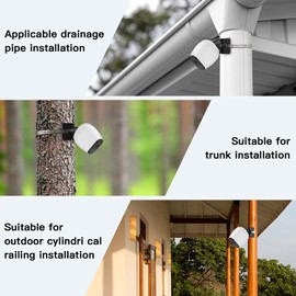 OkeMeeo Outdoor Mount for Arlo Pro 4/Pro 3/Pro 2/Pro/Ultra 2/Ultra/Essential/Reolink Wyze Cam, Floodlight & Others, Fits 1.96-7.87 inch Pipe without Drilling (Black, 2 Pack)