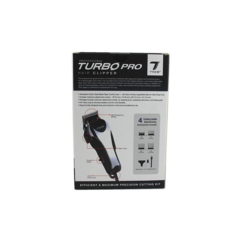 Tyche Turbo Pro Hair Clipper Kit 4 Attachments Included