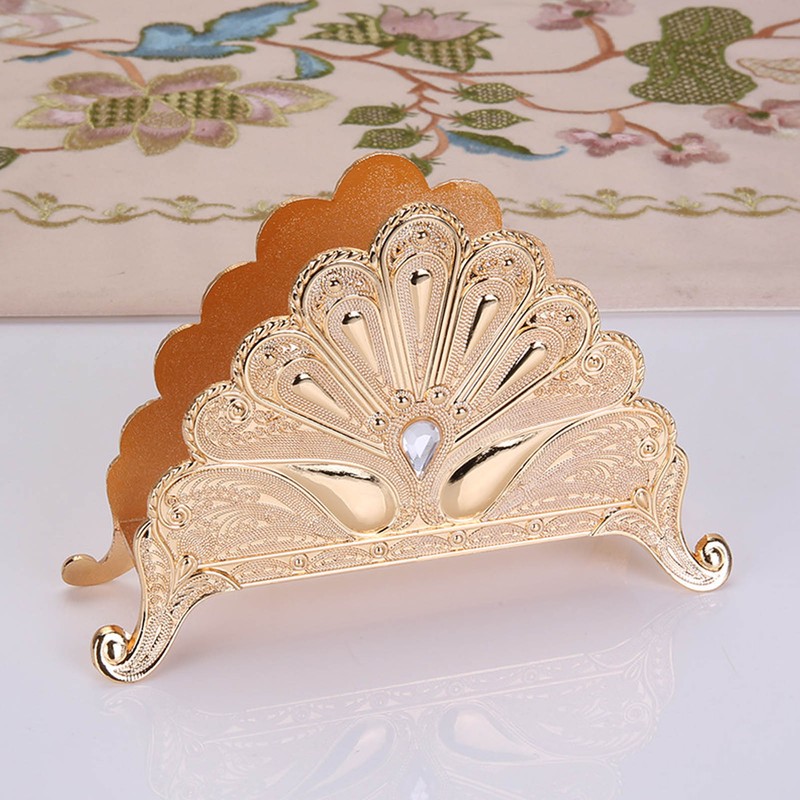 Napkin Holder Classical Metal Peacock Embossed European Style Table Tissue