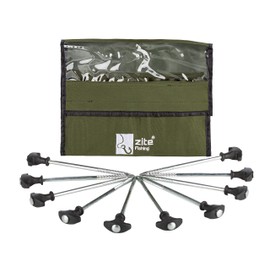 Zite Fishing T-Pegs Tent Pegs Fishing & Camping - Pack of 10 Solid Steel Pegs for Fishing Tents Bivvy & Camping Tents