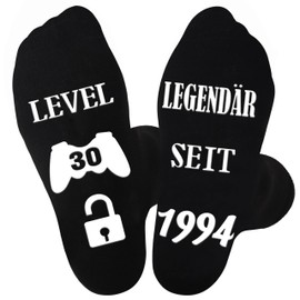 Jeasona 30th Birthday Socks Men Non-Slip 30th Birthday Men Funny Gift 30th Birthday Man Gift Ideas 30 Years Birthday Man Funny 30th Birthday Man Socks 43-46, Black-30