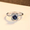 Bellitia Jewelry Sri Lankan Blue Sapphire & CZ Diamond Flower