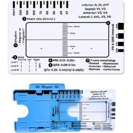 Yeanifeana ECG 7 regla de pasos, ECG 7 regla de pasos para la interpretación de ECG/EKG, ECG de la regla de tarjeta de identificación Horizontal herramienta, (1PC)