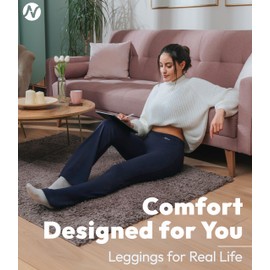 Nirlon Women's Bootcut Yoga Pants - Flare Leggings for Women Soft & Breathable Womens Yoga Pants Flared Regular & Plus Size Leggings for Women Wide Leg (3XL 32" Inseam, Navy Blue)