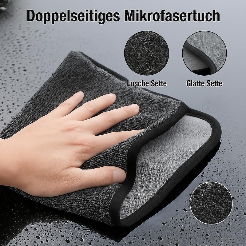 Kemes Microfibre Car Cloths, Double-Sided with 600 GSM Drying Cloth,