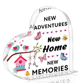 QMVMV New Home Gifts House Warming Gifts,New Home Gifts for Couple Friend Family,New House Gift Ideas,First Home Gift,Moving House Gift,Acrylic Plaque Keepsake Home Decor Gifts