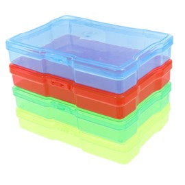 KONTONTY 4Pcs Boxes Clear Plastic Storage Boxes for Items Multi Purpose Organizers for Photos Cards Coins and Hardware Durable Material Easy Access and Organization
