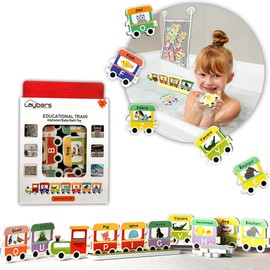 Laybeers Alphabetical Bath Puzzle Toys Come with Storage Bag Non Toxic Cognitive Floating Toys Kids Water Toys Boys Girls Gift Ideas