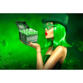 Fruidles St. Patrick's Shamrock Swirl Lollipop Green and White, Party Bag Fillers, Individually Wrapped (24-Pack)