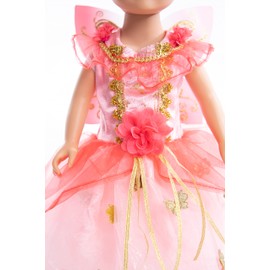Little Adventures Butterfly Fairy Girl Doll Dress with Wings - Doll Not Included - Machine Washable Child Pretend Play and Party Doll Clothes with No Glitter