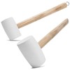 com-four® 2 x Rubber Mallets with Peg Extractor, Soft Hammer