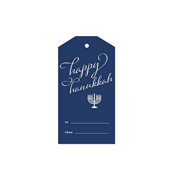 Andaz Press Christmas Collection, Classic Gift Tags, Stylized Happy Hanukkah to from, 12-Pack